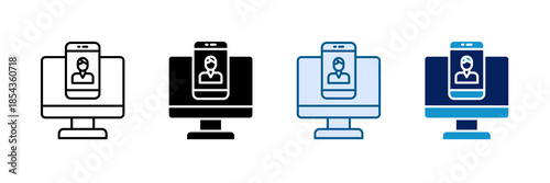 Influencer Platform Icon Set Multiple Style Collection