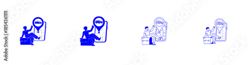 Person using mobile app for location-based services or delivery