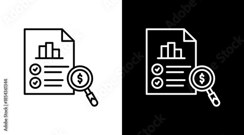 Expense Tracking Outline White Icon Set Design