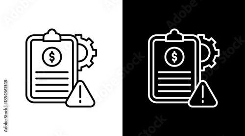 Debt Management Outline White Icon Set Design