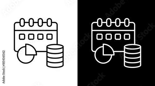 Monthly Budget Outline White Icon Set Design