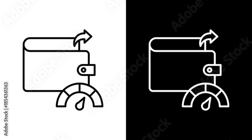 Spending Limit Outline White Icon Set Design