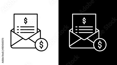 Bill Payments Outline White Icon Set Design