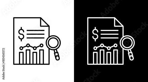 Financial Forecast Outline White Icon Set Design