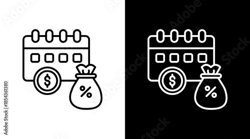 Tax Planning Outline White Icon Set Design