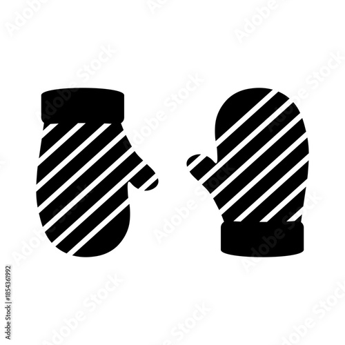 Black and White Christmas Gloves