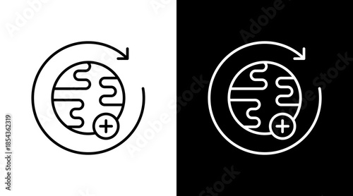 Nature Recovery Outline White Icon Set Design