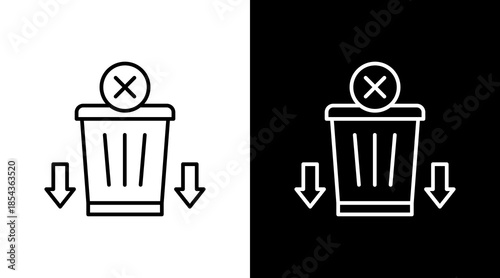 Waste Reduction Outline White Icon Set Design