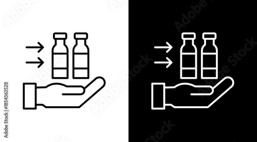 Bottle Deposit Outline White Icon Set Design