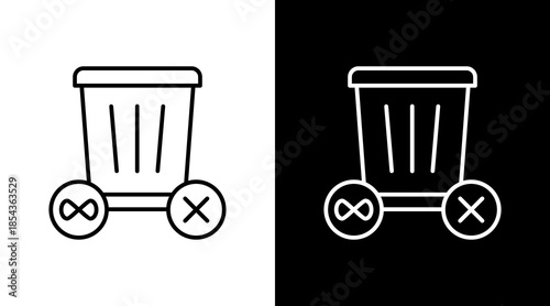 Zero Waste Outline White Icon Set Design