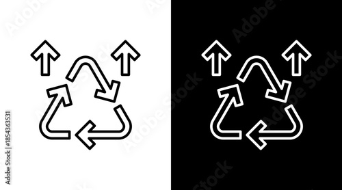 Upcycling Outline White Icon Set Design