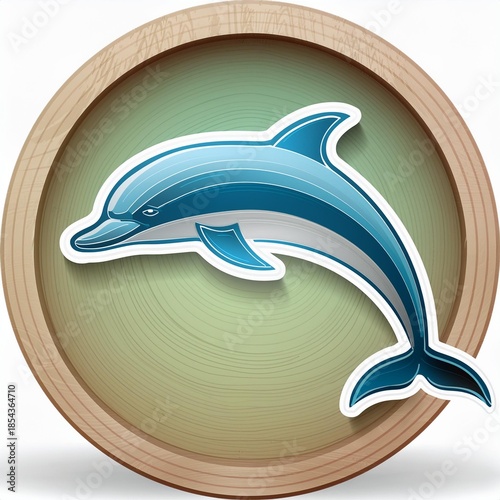dolphin icon on white background