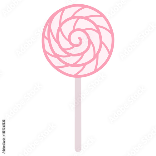pink lollipop isolated on white