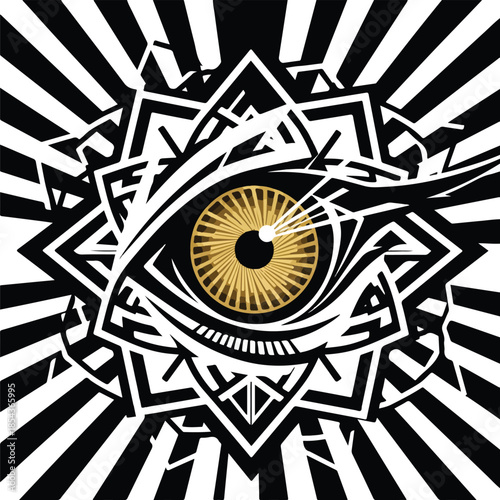 Eye of Providence in Geometric Design A Symbol of Awareness.