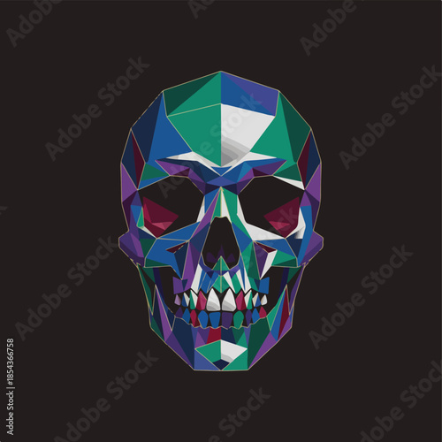 Geometric Skull Art A Colorful and Modern Design.