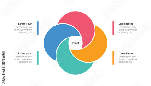 Venn Diagram Infographic with Four Circle Overlap
