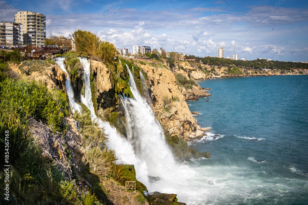 Fototapeta premium waterfall in antalya, turkiye, turkey, lara