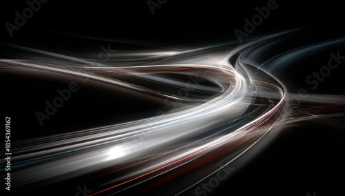 Wallpaper Mural Abstract light trails dynamic lines on black background for modern designs Torontodigital.ca