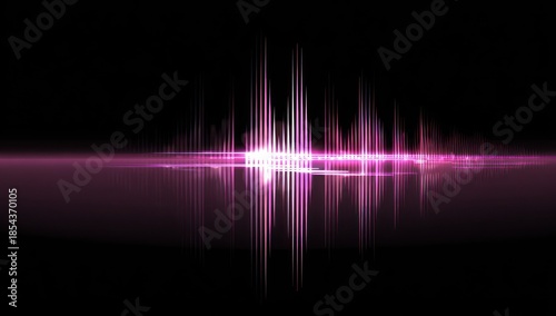 Wallpaper Mural Abstract pink sound wave visualization on black background for music projects Torontodigital.ca