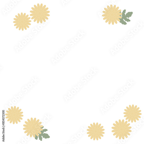 やさしい花の上下フレーム 幼稚園クラス名シリーズ｜菊｜Gentle Floral Top and Bottom Frame for Kindergarten Class Name – Chrysanthemum