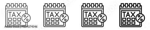 Tax Calendar Icon Set Different Style Collection