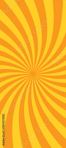 オレンジ色の集中線の背景イラスト