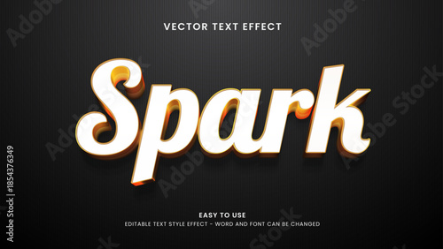 spark editable text effect 3d vector