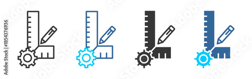 measurement icon set multiple style collection	
