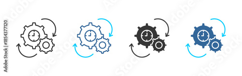 productivity icon set multiple style collection	
