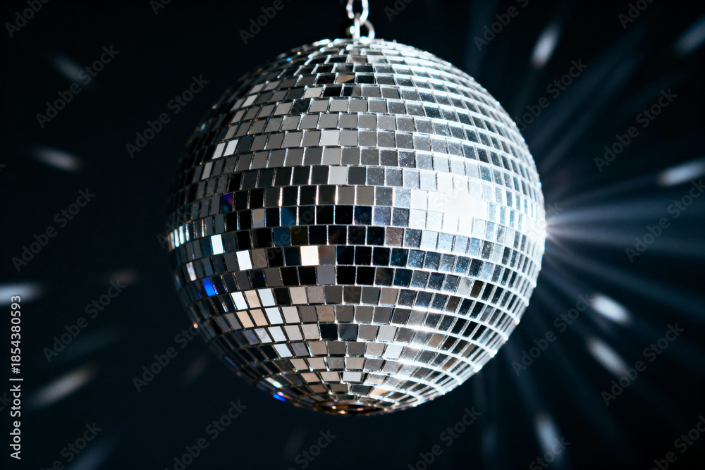 Fototapeta premium Disco Ball with Reflections and Lights