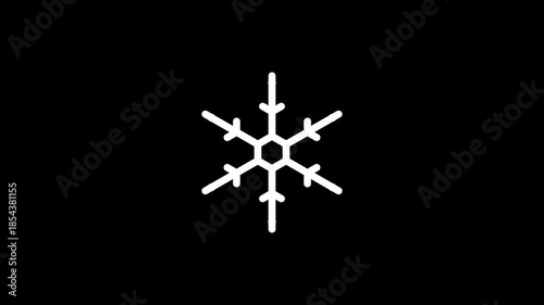 黒い背景に浮かび上がる雪の結晶のアニメーション

