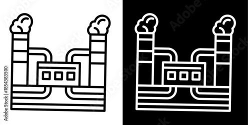 Geothermal Energy Icon Set White Style Collection