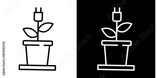 Biomass Energy Icon Set White Style Collection