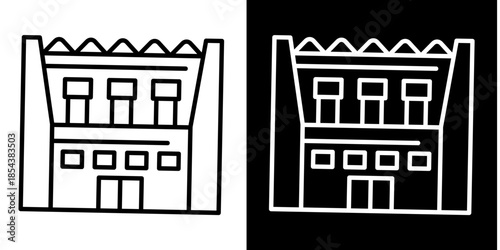 Hydroelectricity Icon Set White Style Collection