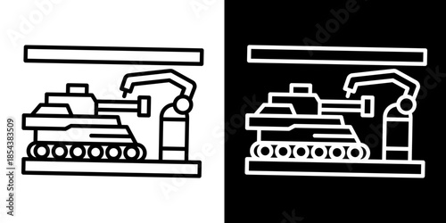 Factory Automation Icon Set White Style Collection