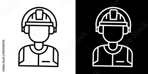Engineer Icon Set White Style Collection