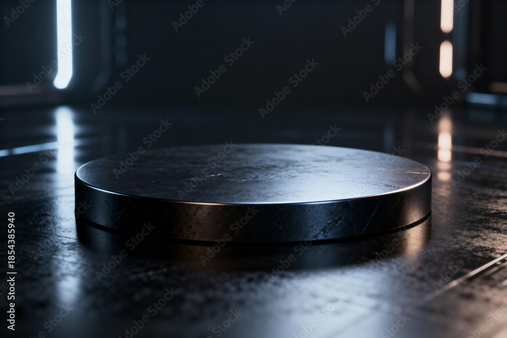Fototapeta premium Minimalist Dark Sci - Fi Pedestal for Product Display