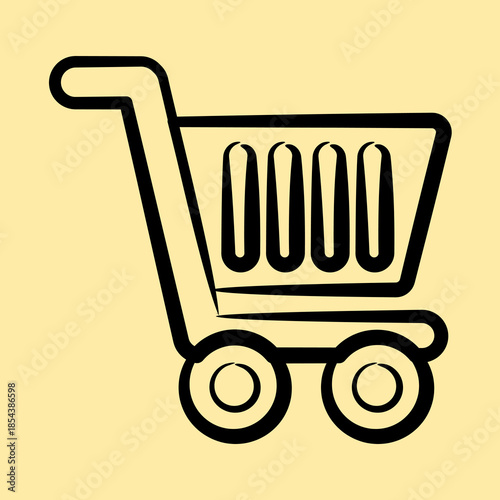 Icon trolley. Black Friday Sale elements. Icon in hand drawn style.