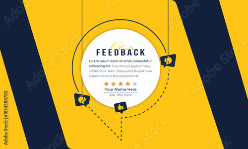Client or customer review testimonial social media post. Customer or client service feedback review post design template