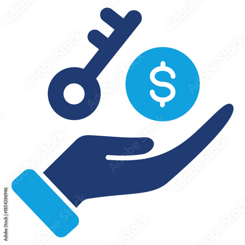 Opportunities Flat Blue Icon Vector Illustration