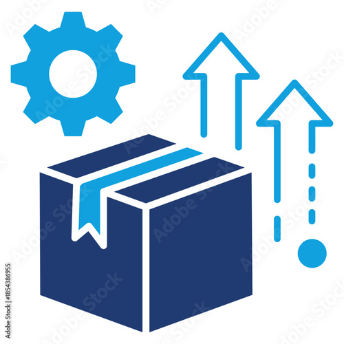 Product Development Flat Blue Icon Vector Illustration