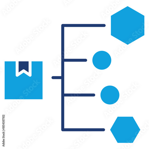 Distribution Channel Flat Blue Icon Vector Illustration