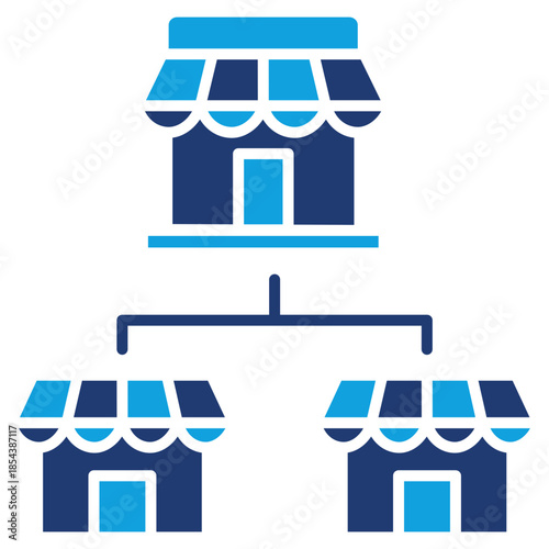 Franchise Flat Blue Icon Vector Illustration