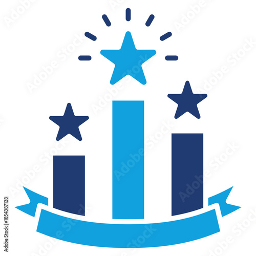 Competition Flat Blue Icon Vector Illustration