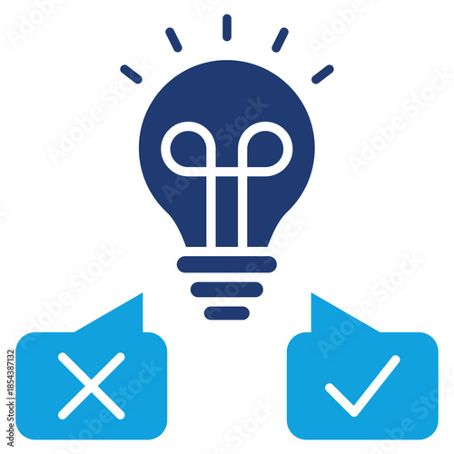 Feasibility Flat Blue Icon Vector Illustration