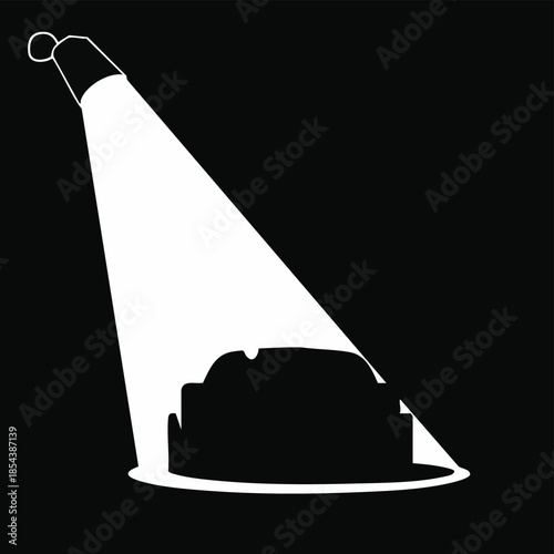 spotlight on mysterious object secret reveal dramatic lighting.