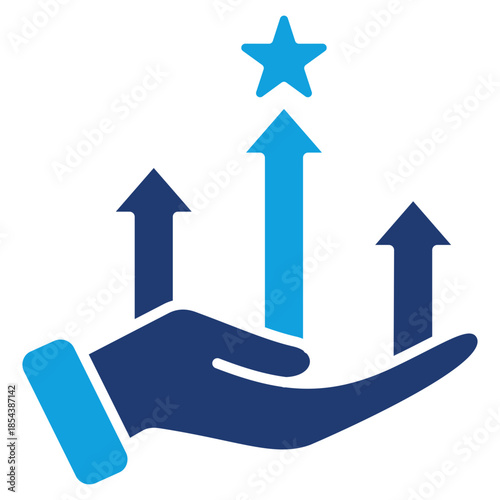 Competitive Advantage Flat Blue Icon Vector Illustration