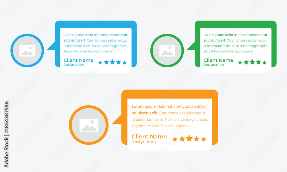 Fototapeta premium Client feedback social media post template. Customer feedback testimonial social media post web banner bundle design.