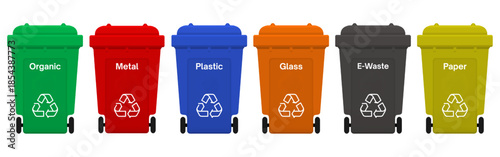 Color Coded Recycling Bins for Waste Separation