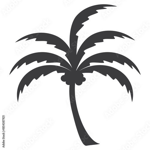 silhouette of coconut tree in flat style. illustration of palm tree in flat style.